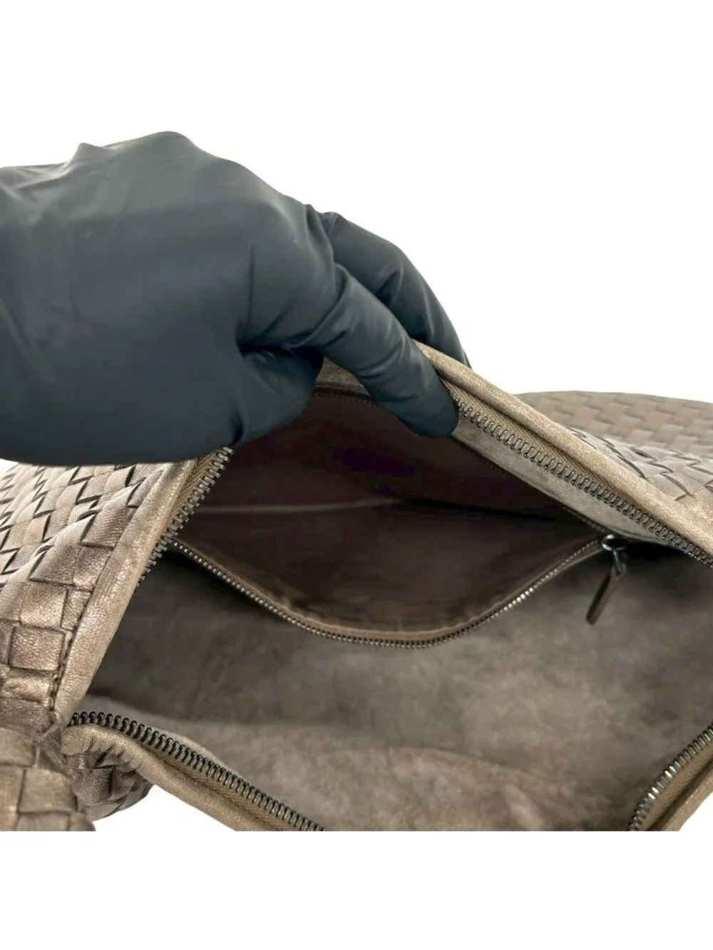 Bottega Veneta Hobo Intrecciato Leather Shoulder Bag Brown